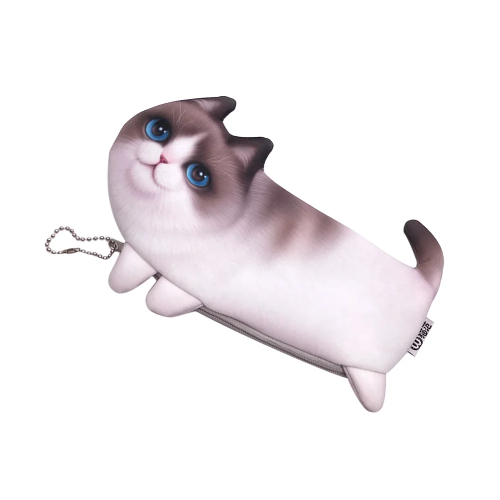 الكرتون القط نمط القلم حقيبة مقلمة صغيرة طالب تخزين منظم قرطاسية مقاوم للماء دائم ل