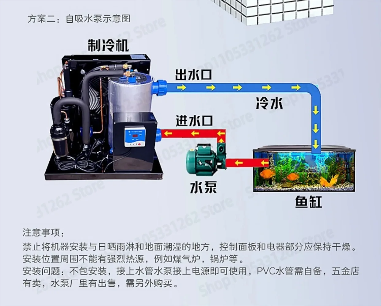 Water machine restaurant seafood fish tank thermostat 1 5P aquarium aquatic chiller farming cooling