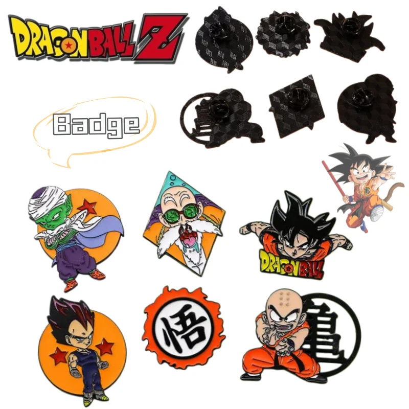 Dragon Ball Goku and Piccolo Badge Cartoon Cute Fashionable Personalized High-Value Backpack Decoration Versatile Portable Pin