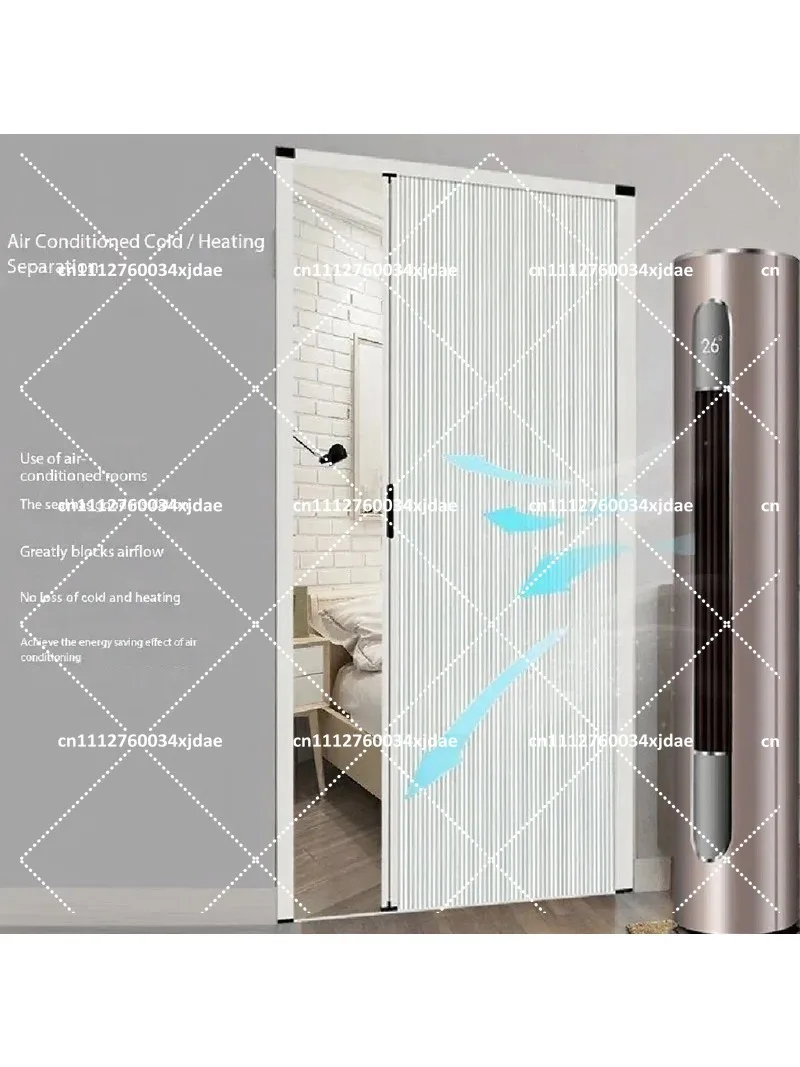 Moisture-Proof Folding Shower Screen, No-Drill Invisible Sliding Curtain, Space-Saving Bathroom Partition for Tub and Shower