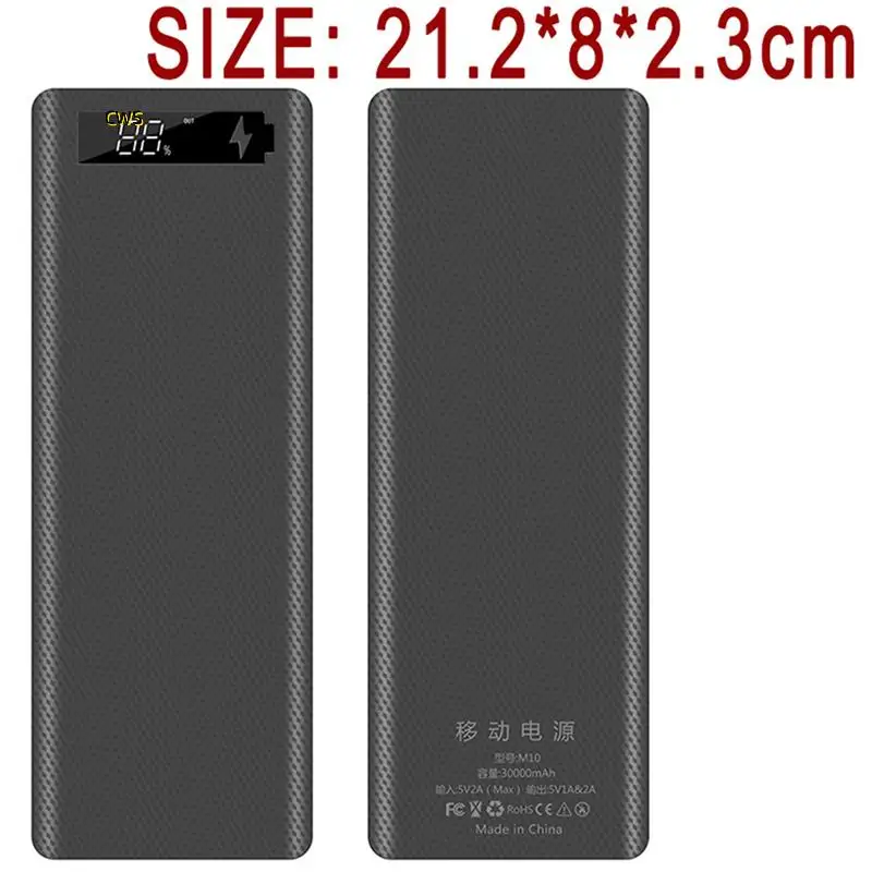 3X إصدار الشحن السريع 10X18650 علبة بنك الطاقة المزدوج USB شحن الهاتف QC 3.0 PD 18650 حامل البطارية صندوق شحن