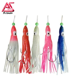 AS 5pcs/bag 12cm Soft Bait Inchiku Assist Hooks With Squid Skirts Large Sized Jig Octopus Squid Snapper Jigs Hook Sea Fishing