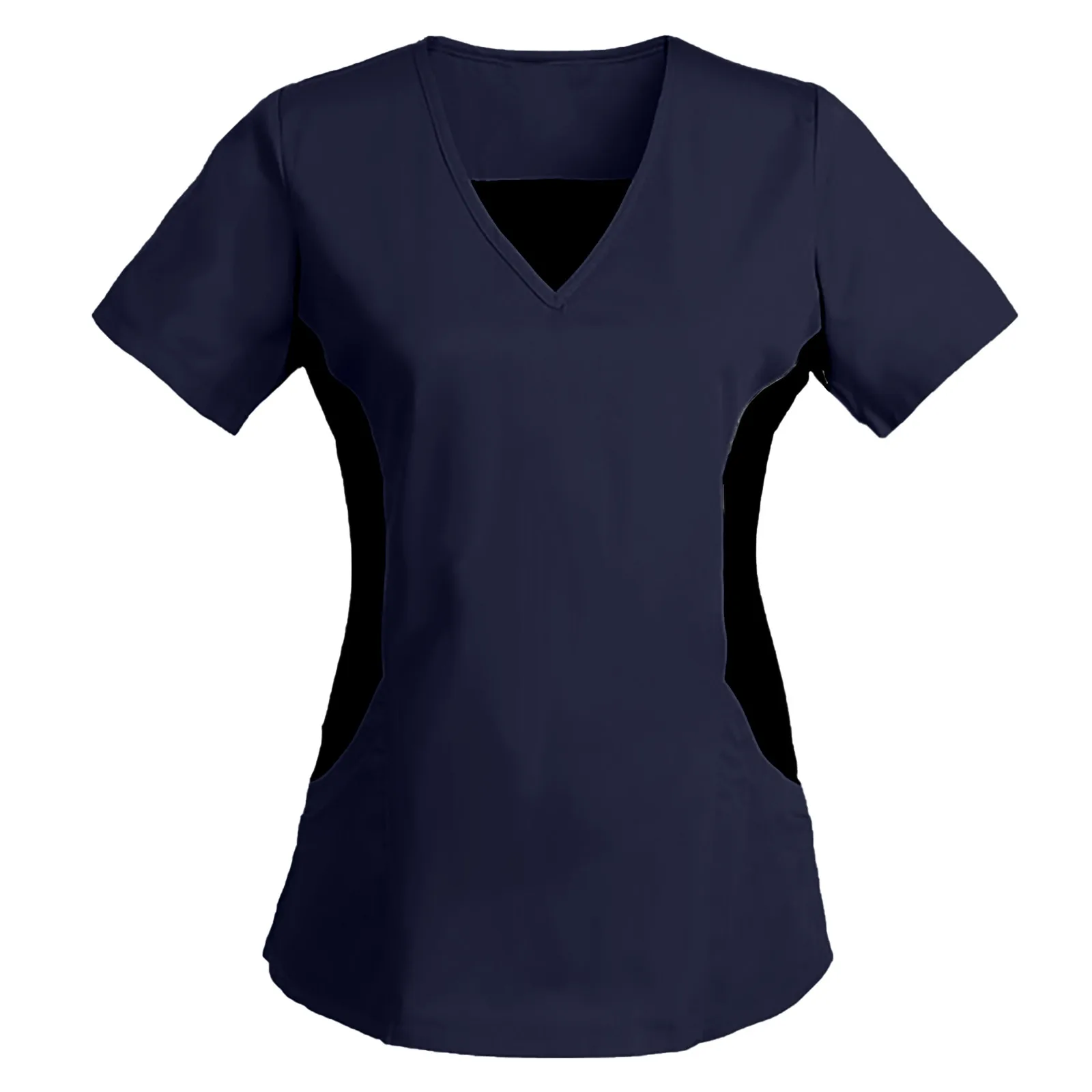 Mulheres Decote V Manga Curta Uniforme de Enfermeira, Enfermeira Túnica, Hospital Médico Trabalhadores da Saúde, Uniforme de Enfermagem, Salão de Beleza Spa Scrubs Tops