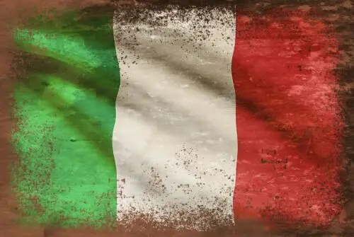 Italian Tricolour Flag of Italy Image, Vintage Look Retro Metal Sign Plaque sign