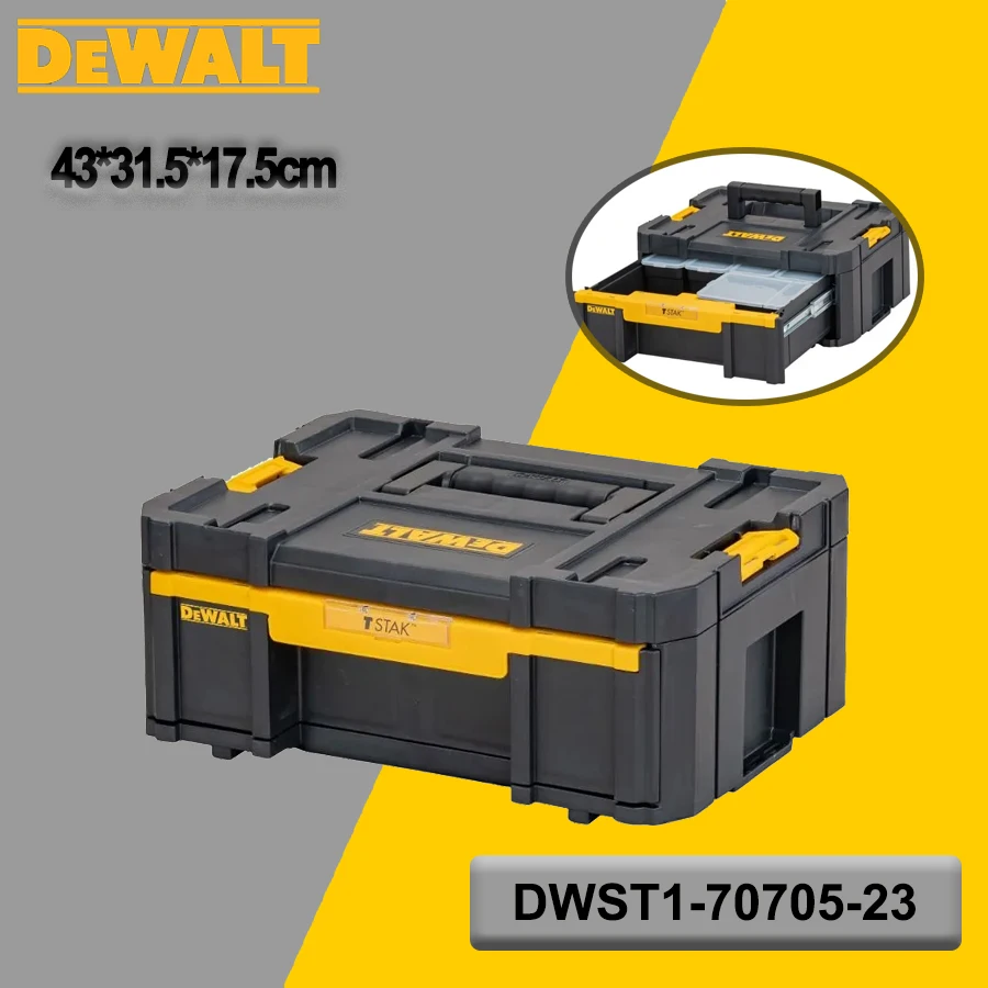 

DEWALT Original TSTAK Single Layer Drawer Portable Stackable Handheld Removable Plastics Tool Box DWST1-70705