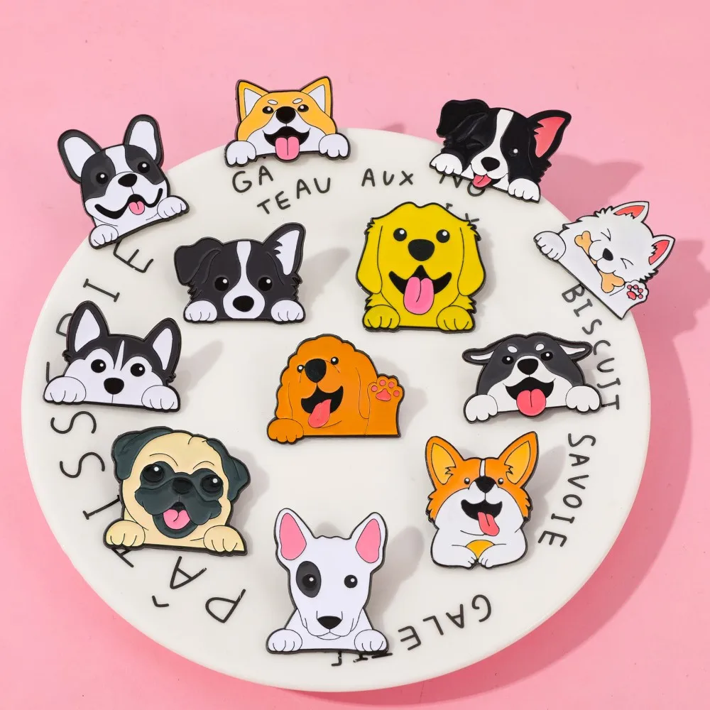 13 Pcs Animal Cartoon Brooch Various Types of Dogs Enamel Pin Metal Badge Jewelry Clothing Backpack Accessories Gift for Friends