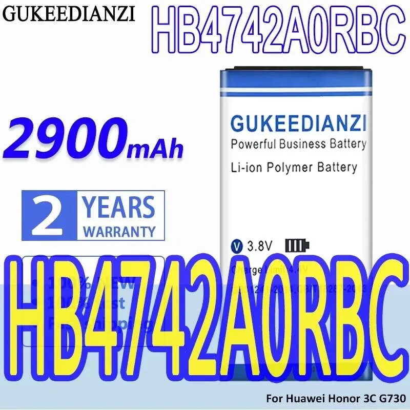 

Safe Mobile Phone Battery HB4742A0RBC HB4742A0RBW 2900Mah For Huawei Honor 3C G730 G740 H30-T00 H30-T10 H30-U10 H30