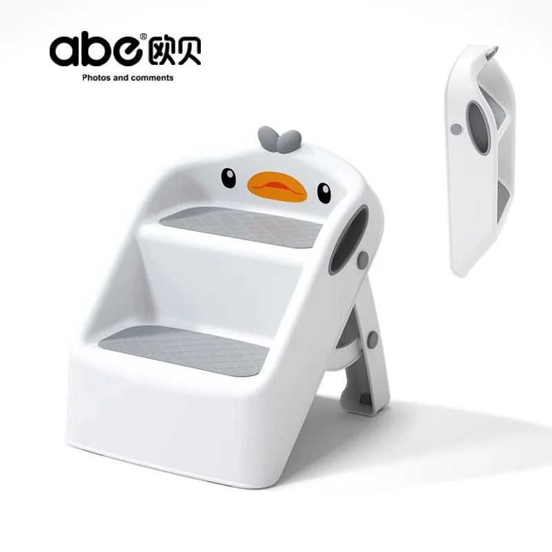 

Upgrade Load-bearing Children's Footstool Bathroom Anti Slide With Armrest Bathroom Sink Foot Pad Foldable Bathroom Stool