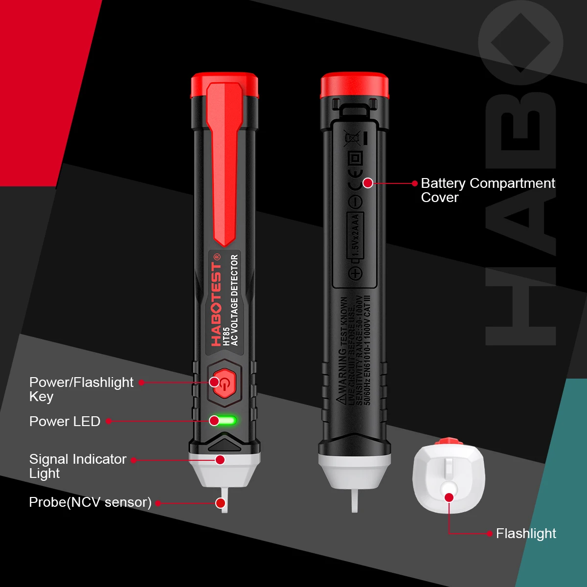 Electrician specific portable mini high-precision intelligent induction measuring pen high brightness LEDdisplay non-contact pen