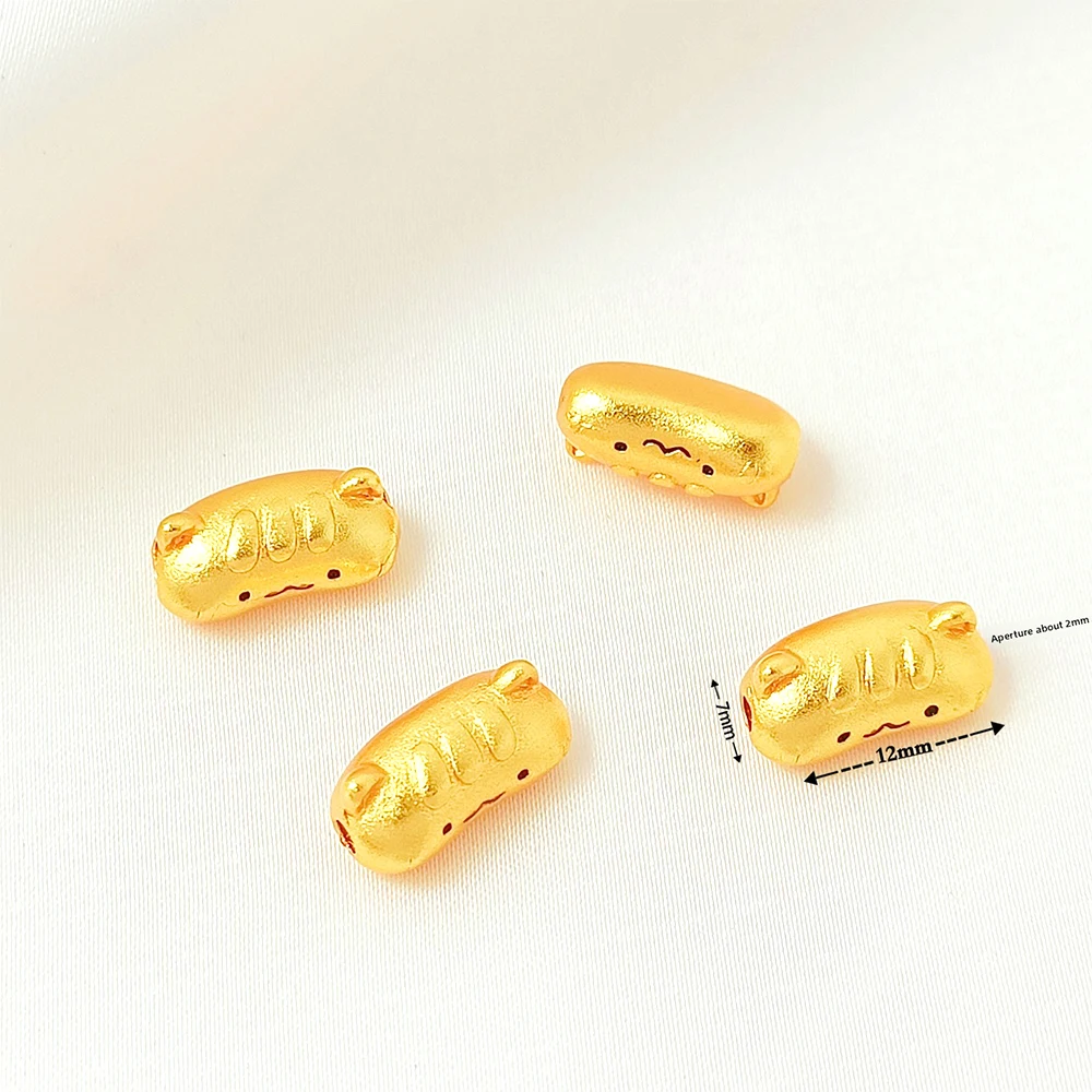 3 PCS Brass Coated with Matte Gold Cat Face Divider Bead DIY Makes Fashionable Jewelry Necklace Bracelet Accessories Materials