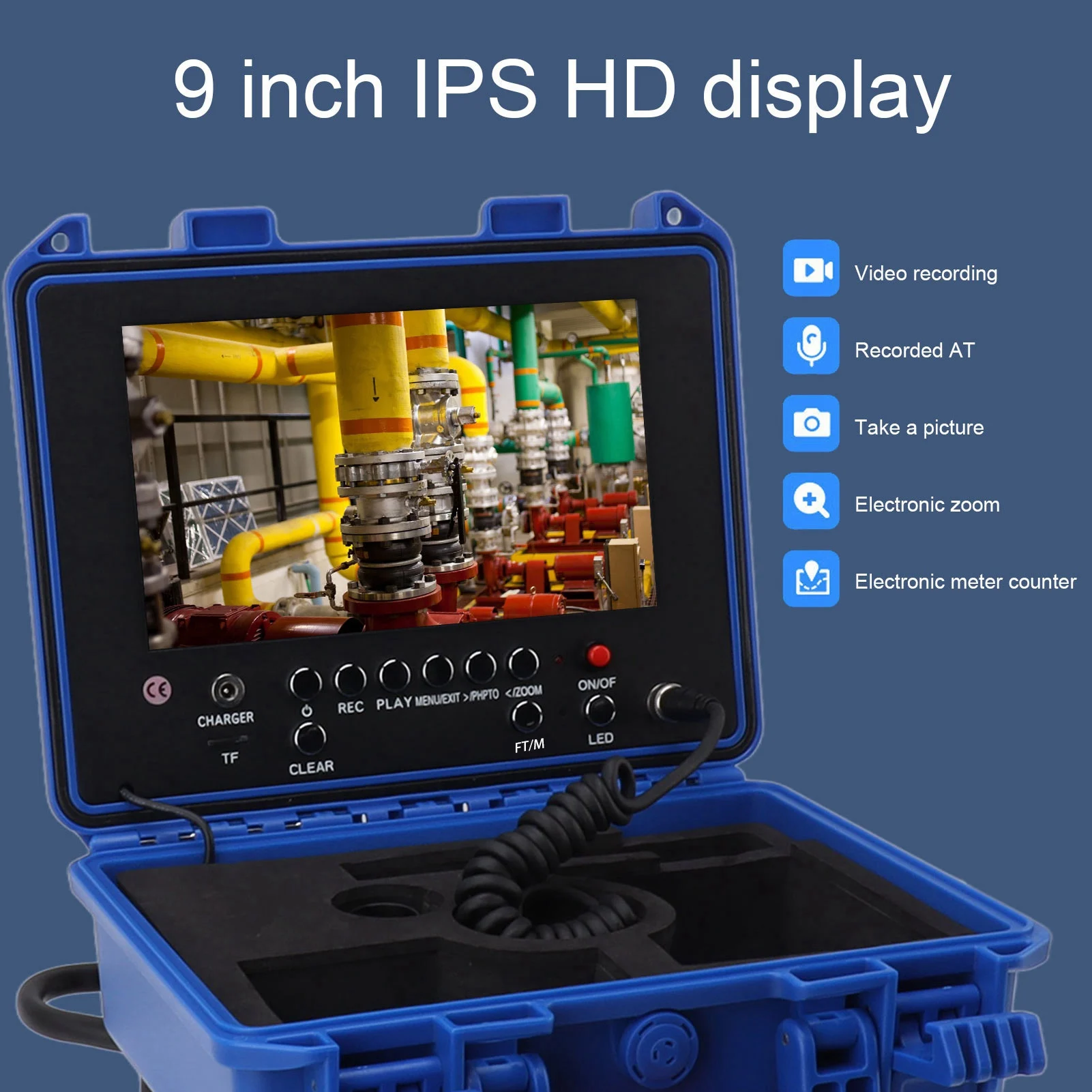 طقم كاميرا فحص المجاري HD شاشة 30M 1080P IP68 مع بطاقة 16GB المنظار فيديو نظام السباكة كاميرا فحص خطوط الأنابيب