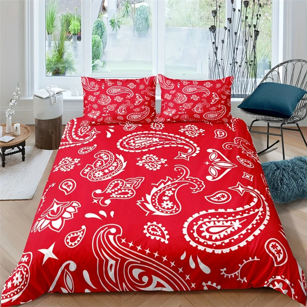 

2/3pcs Paisley Bandanna Print Duvet Cover Set Soft, Bedding for a Cozy Bedroom Perfect for Bedroom or Guest Room Bedding Set