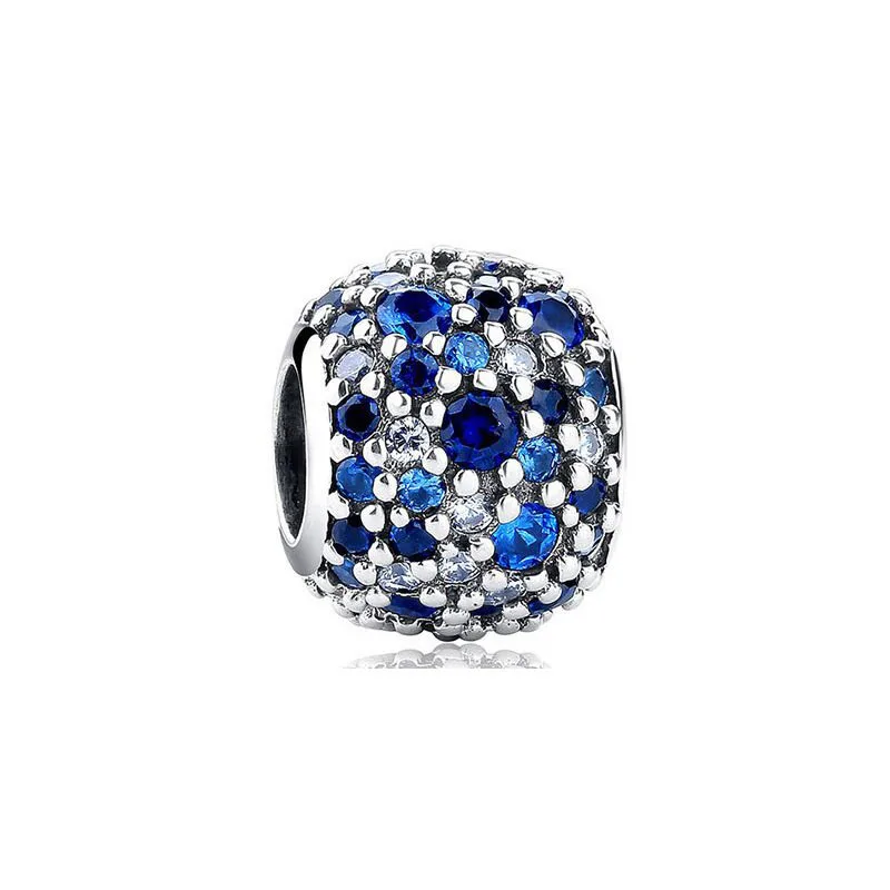 2024 New 925 Sterling Silver Blue Series Sparkling Zircon Charms Beads Fit Original Pendant Bracelet DIY Fashion Woman Jewelry