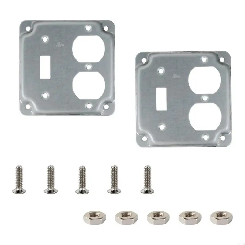 

X9FA Pack of 2 Metal Electrical Box Covers for Outlet Switches Secure Enclosures