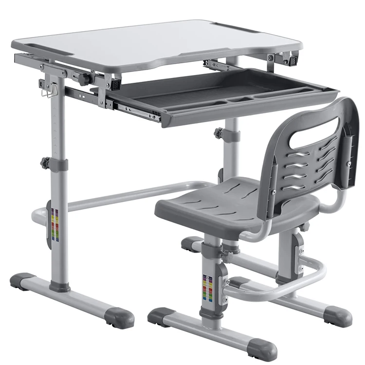 Latest Standard Design Ergonomic Adjustable Height School Classroom Student Study Single Desk And Chair Set