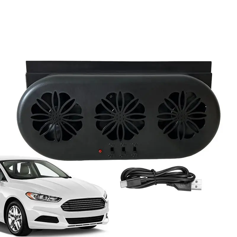 

Solar Ventilation Fan Solar USB Automotive Exhaust Fan Smart Cooling Fan For Drivers Vehicles Compact Cooler Fan For Dashboard