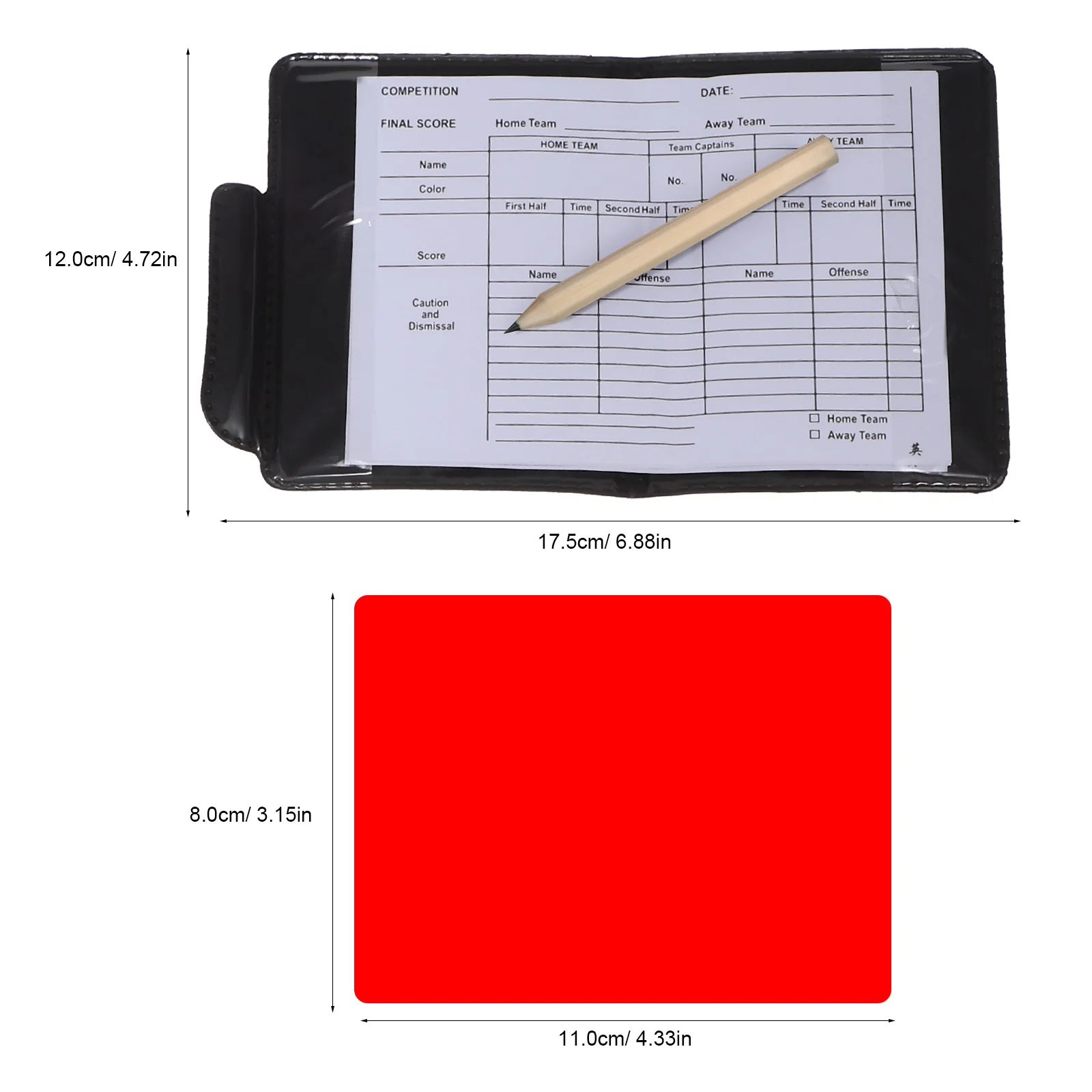 Case Score Book Referee Cards Football Standard Kit Match Accessory Red Yellow For Soccer Whistles Stainless Steel