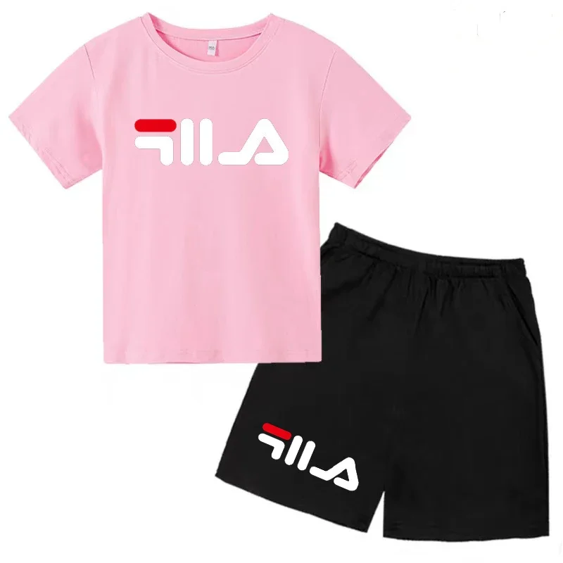 3-14 Years Old Children\'s Summer T-shirt Suit Girl Charming Shirt Boy Shorts Sportswear Baby Toddler Sunshine Brand Lounge Wear