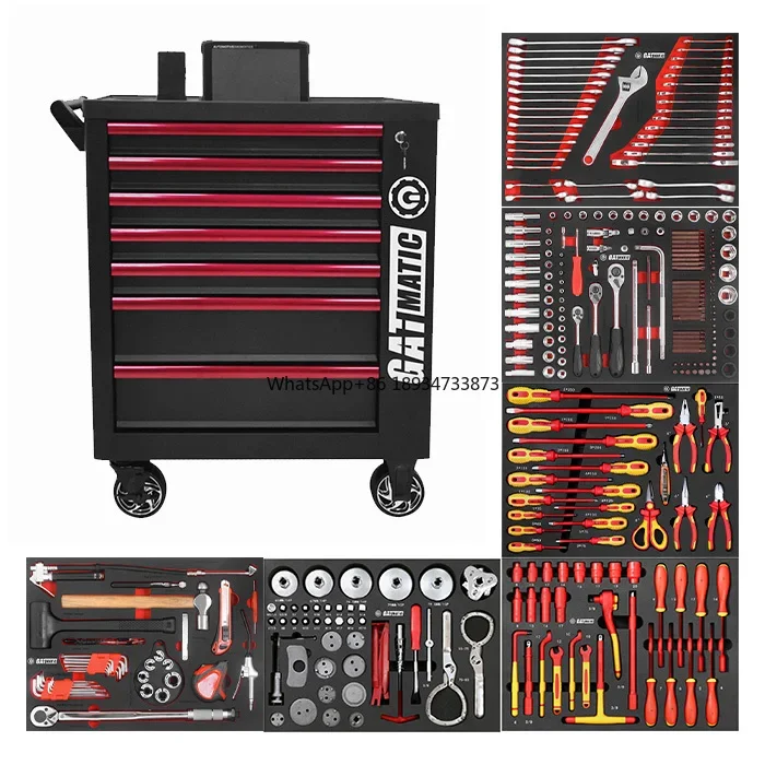 Metal Heavy Duty Steel 7 Drawers Large Car Repairing Mechanic Workshop Rolling Tool Chest Storage Cabinet