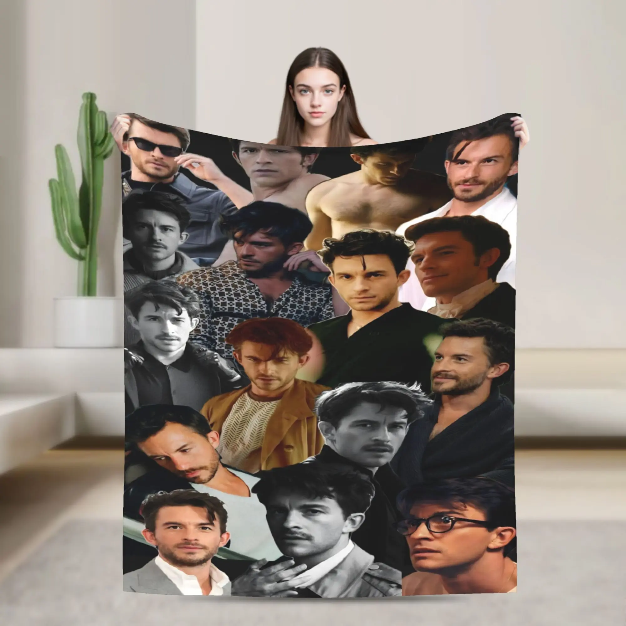 Jonathan Bailey Actor Flannel Blanket Comedy Custom Throw Blankets for Home 125*100cm Rug Piece
