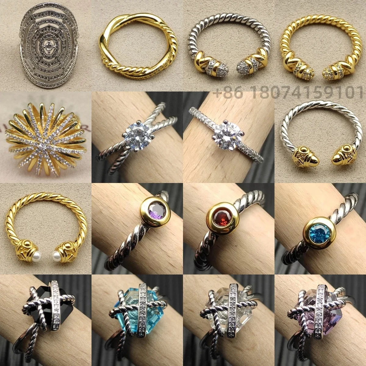 Anillo de Cristal de Colores DY de Moda para Navidad 2025, Anillo DY, Accesorio Perfecto para Uso Diario