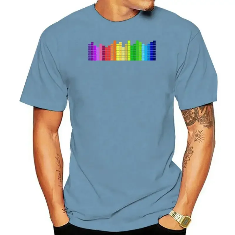 Music equalizer shirt for men 9 colors buy Men shirts 100% cotton mens Colourful T shirts Special Grade