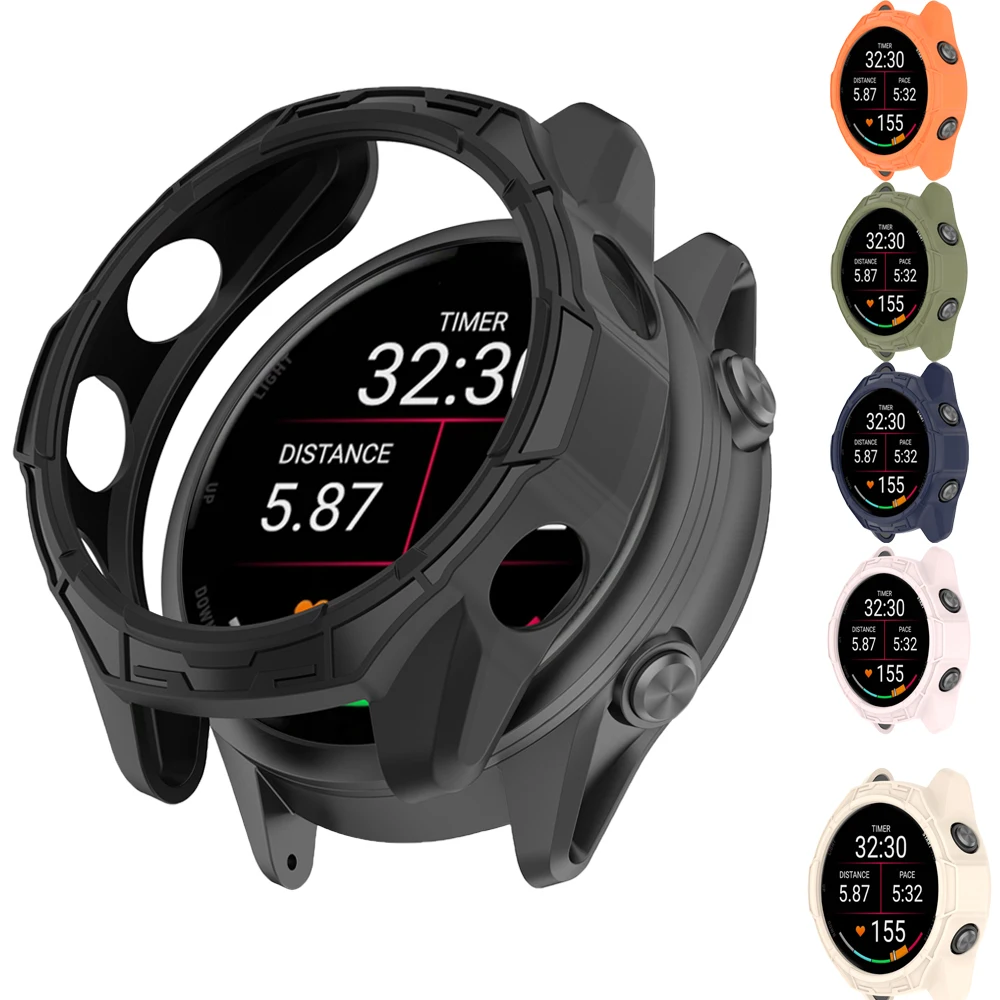 

Soft TPU Hollow Case For Garmin Forerunner970/570 42mm 47mm Smart Watch Strap Silicone Cover Bumper Protector Shell Accessoies