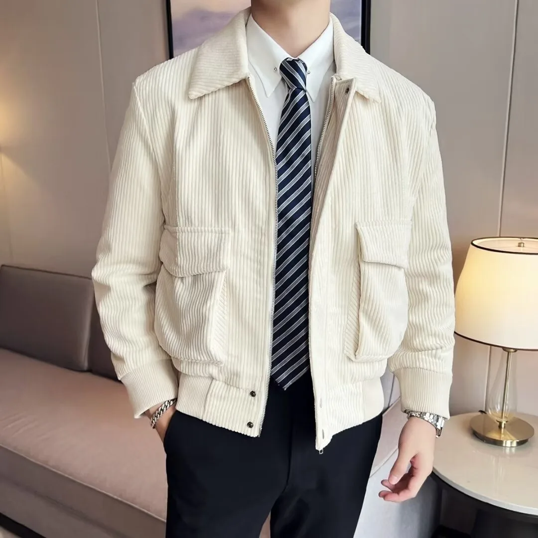 

Men's Corduroy Workwear Jacket, Vintage Loose Fit, Turn-Down Collar, Spring Autumn Winter Coat