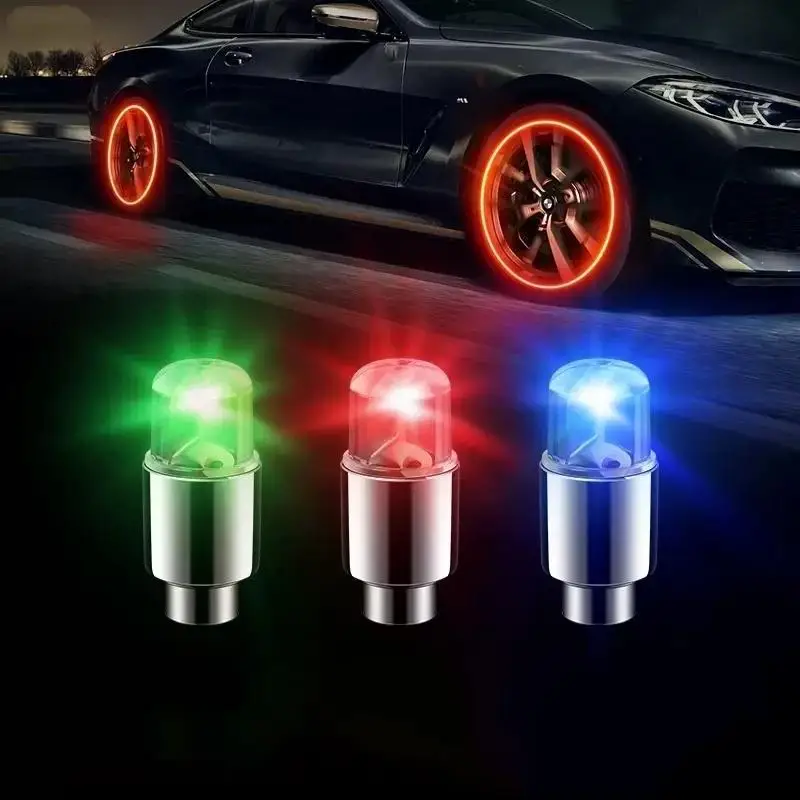 2/4 Pcs Tire Valve Cap Lights Durable Tire Lights For Car Air Valve Caps With Lights For Motorcycles Bicycles Electric Vehicles
