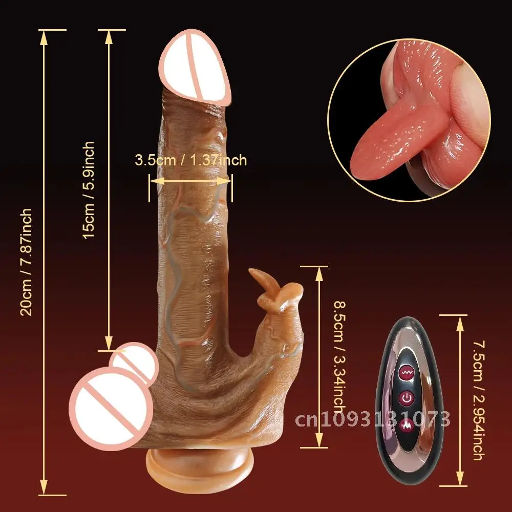 Thrusting Women Dildo for Realistic Big Penis Sex Toys Female Remote Vibrators Telescopic Anal Cock Control Stimulator Heating