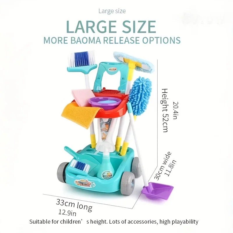 Set per la pulizia dei bambini per i più piccoli Set da 12 pezzi staccabili per giochi di finzione Set da gioco interattivo Regalo di compleanno per ragazzi e ragazze dai 3 anni in su