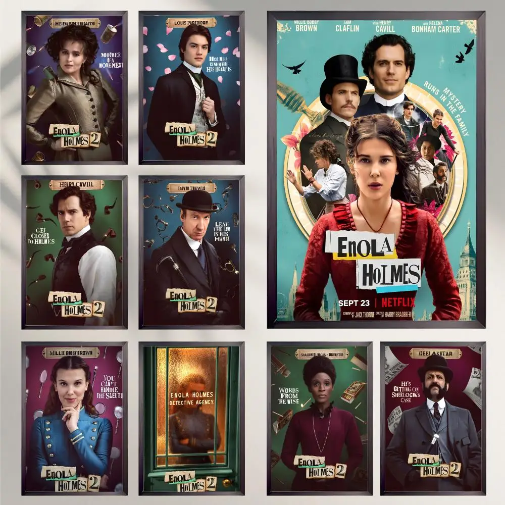 Film E-Enola H-Holmes 2 Poster HD Versatile Waterproof Wall Decor Self Adhesive Perfect for Any Room & Ideal Gift