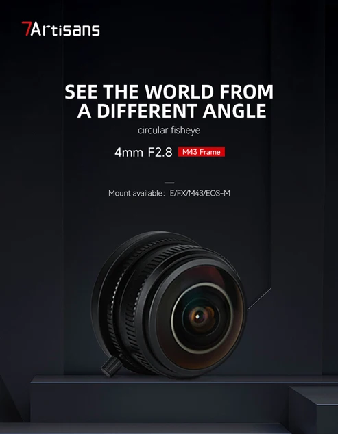 7artisans 4mm F2.8 APS-C Kreisförmiges Fisheye-Objektiv mit Manueller Fokussierung für Sony E A6700 ZV-E10 II Fujifilm X X-T5 X-T50 X-S20 GH7 M43 – Detail 1