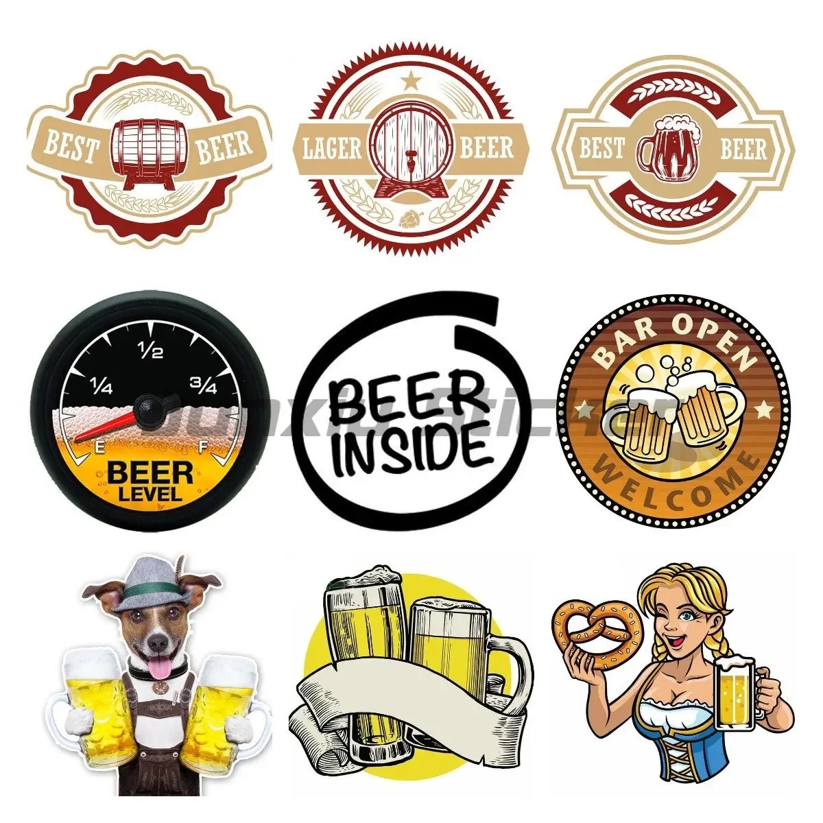 

GOLD BEER HERE Car Sticker Motorcycle DIY Waterproof 3D Surfboard Suitable VAN RV Vehicle Cars Trucks Wall Laptop Windows Decal