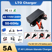 Smart LTO Battery Charger 17.4V 5A for Yinlong 12V 13.8V Lithium Titanate Pack - Universal AC 110-240V Input, With Cooling Fan,