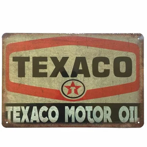 Texaco Motor Oil Tin Sign Petrol Shed Garage Man Cave 30cmx20cm - New --Tin Sign