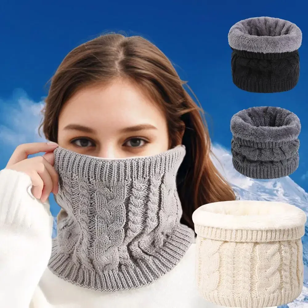 Soft Knitted Neck Warmer Winter Warm Brushed Knit Neck Warmers Thick Cold-proof Collar Running Hiking Scarves Headband Ski Mask