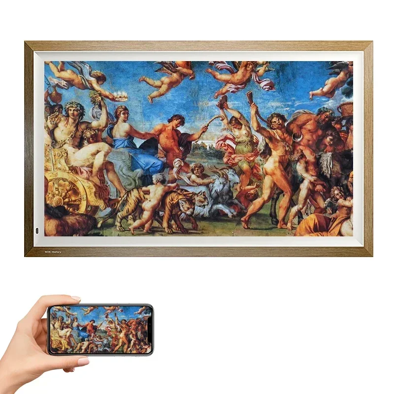 2025High quality 32inch cloud wood BOE igallery matte frameo intelligent digital art museum digital photo frame with wifi
