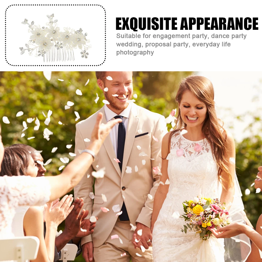 مشط شعر أنيق على شكل زهرة لؤلؤية، غطاء رأس لحفلات الزفاف، إكسسوار شعر للعروس وحفلات الزفاف وحفلات الزفاف #1