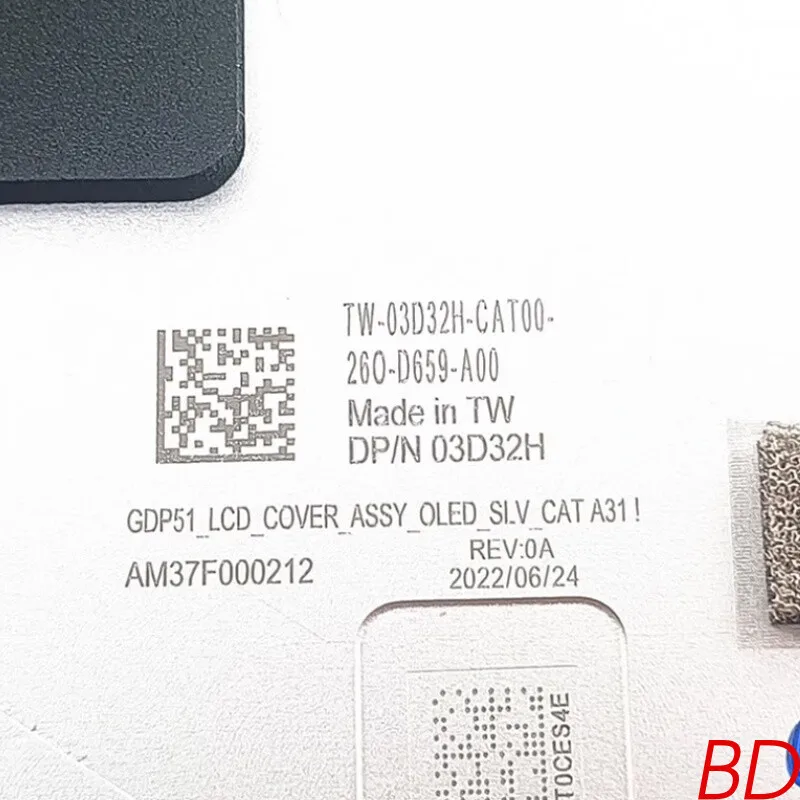 GDP51 03D32H For Dell XPS 15 9500 Precision 5550 A Shell OLED Screen Back Cover