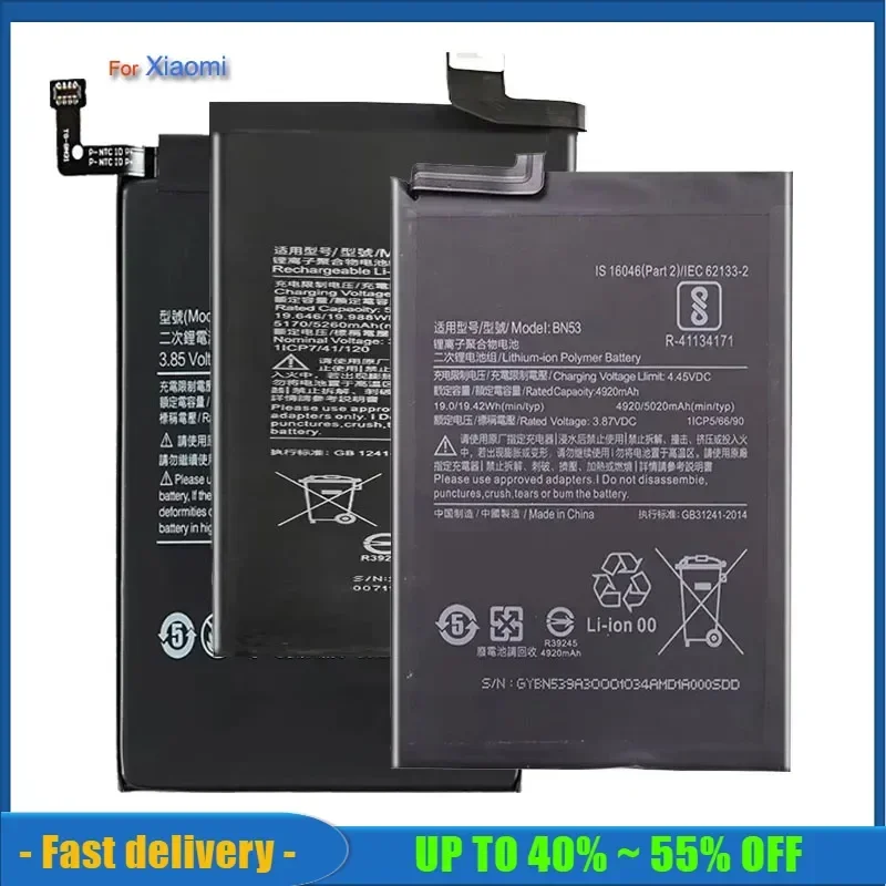 BM42 BM45 BM46 BN31 BN41 BN43 BN45 BN48 BN4A BN46 Battery For Xiaomi Redmi Note 2 3 4 4X 5 5A 6 7 8 8T 9 9S 10 Pro Note3 Note5A