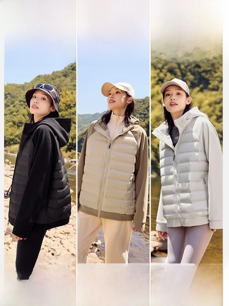 Yaloo Donna Leggero Spor Down Jaet 2025 Autunno Inverno Nuovo Sle Con Cappuccio Fitn Splice Capispalla Coreano Sle
