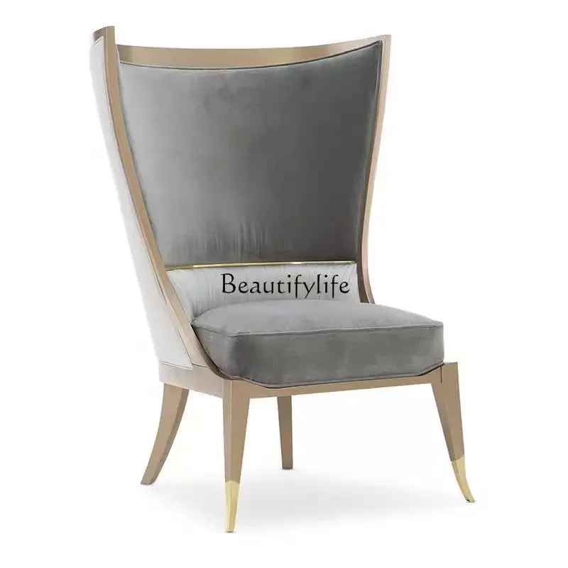 

American light luxury decorative chair fabric sofa chair all solid wood