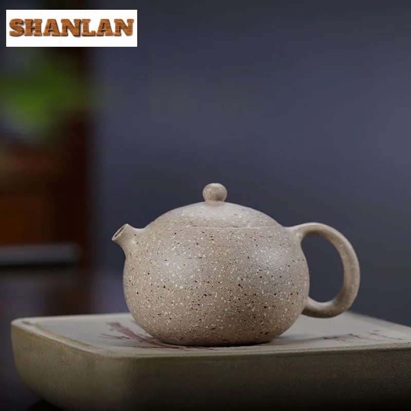 

Элегантный чайник Исин из фиолетовой глины, 180 мл, горшок Xishi ручной работы, необработанная руда, 8 сеток, чайник с грубой песком и грязью с фильтром Zisha, чайный сервиз, подарок