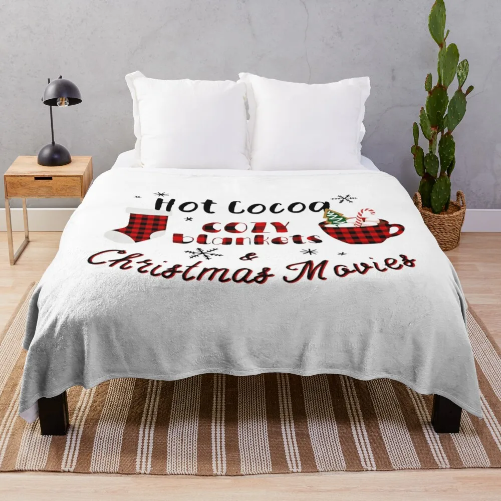 

Hot Cocoa Cozy Blankets and Christmas Movies Throw Blanket Bed Fashionable Luxury warm for winter for babies Blankets