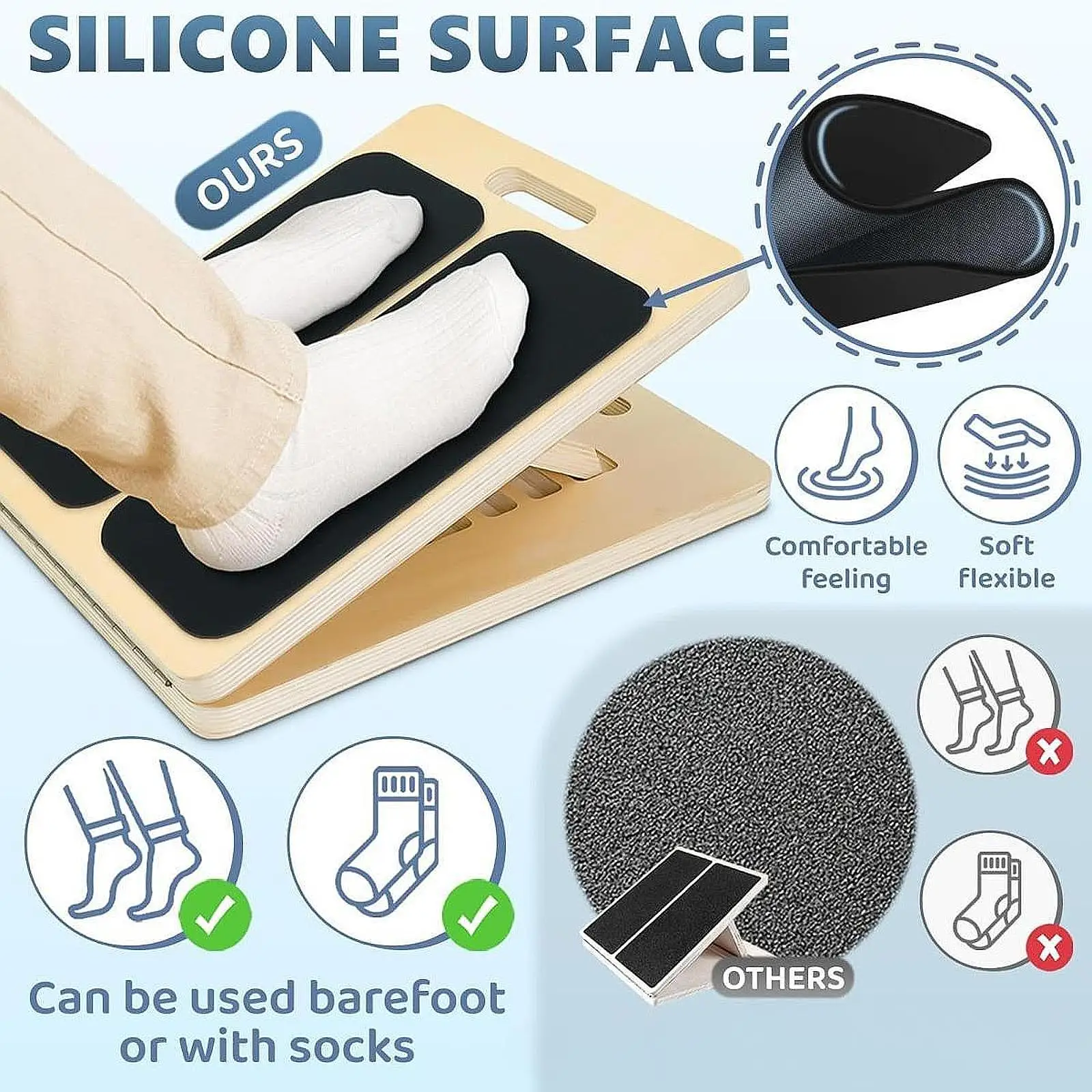 Picture 4: Professional Wooden Stretching Board Slant Board Adjustable Portable Non-slip Calf Stretch Wedge Exercise Equipment Squat Board