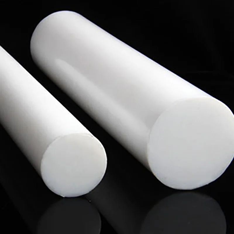 환경 친화적인 무독성 DIY PTFE 플라스틱 막대, 직경 PTFE 막대 막대, 흰색 폴리테트라 플루오렌 막대, 20mm ~ 50mm