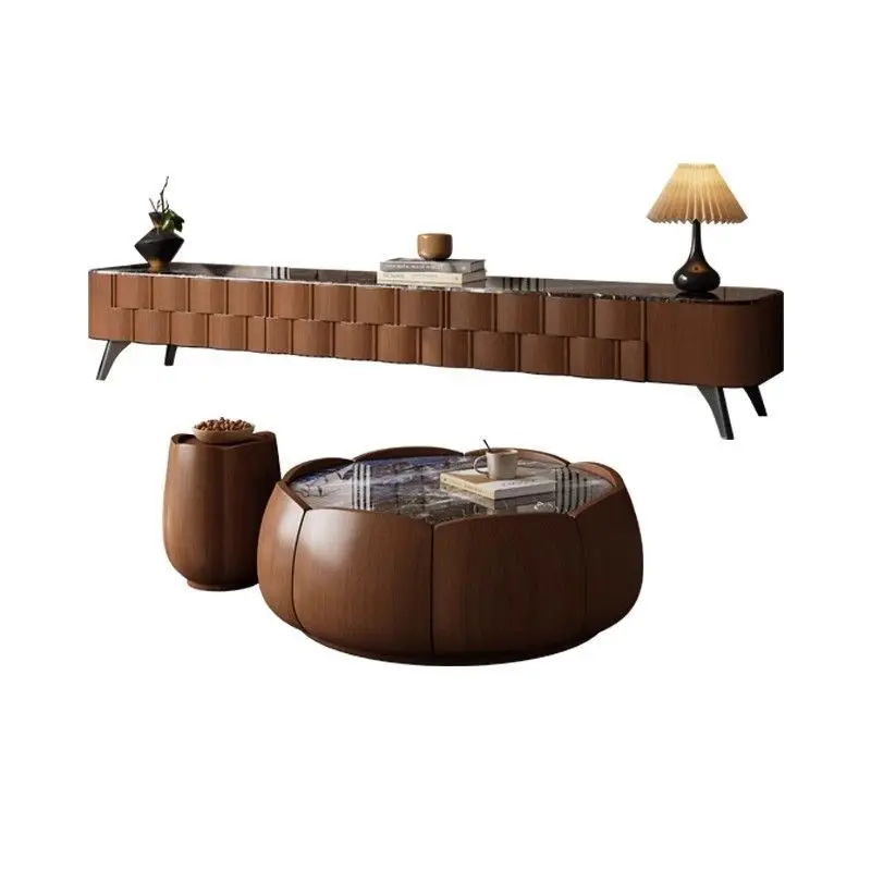 Medieval style, microcrystalline stone petal coffee table, household living room small apartment