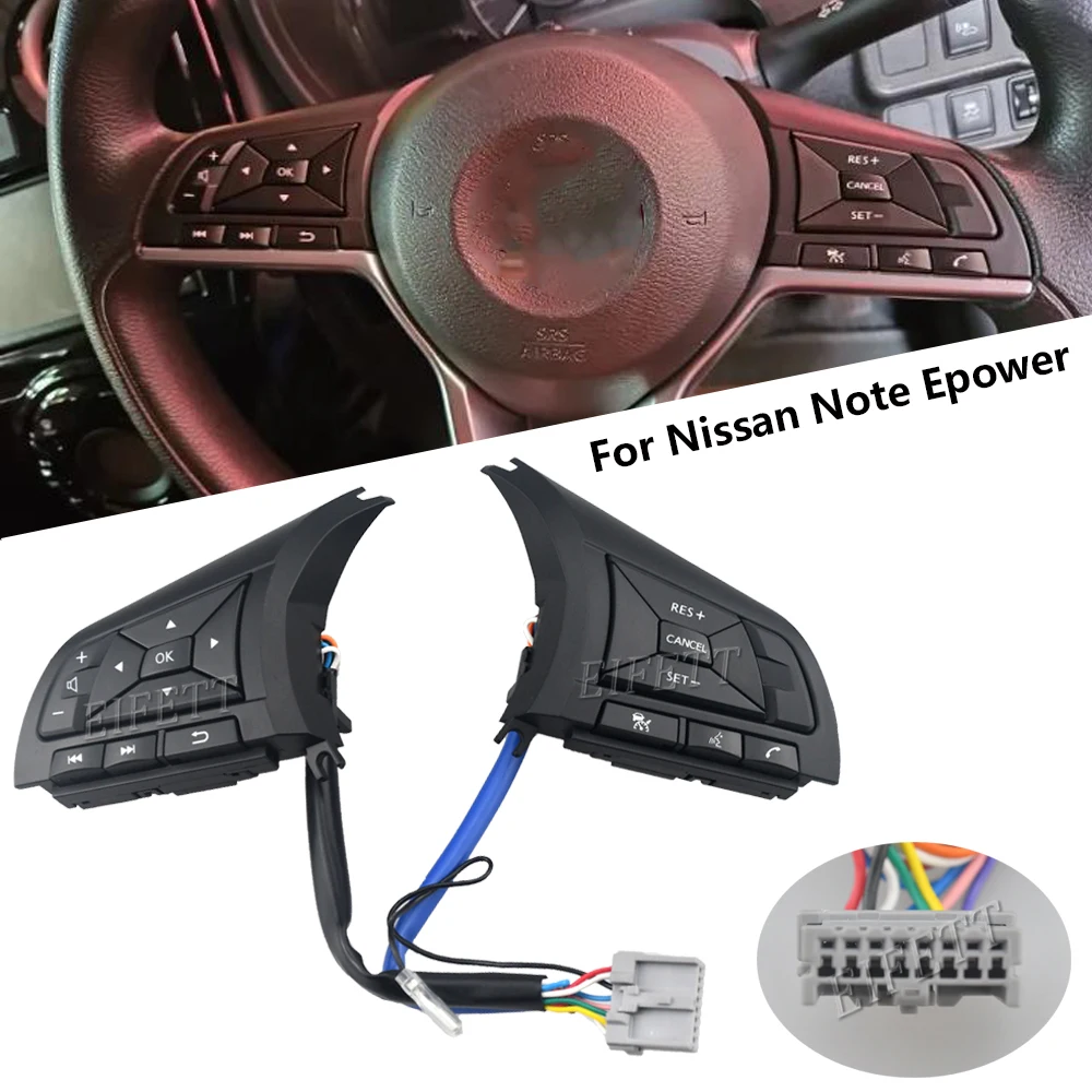 Multifunctional Steering Wheel Control Button Cruise Volume Phone Switch For Nissan Note Epower 2018 2019 2020 With Backlight