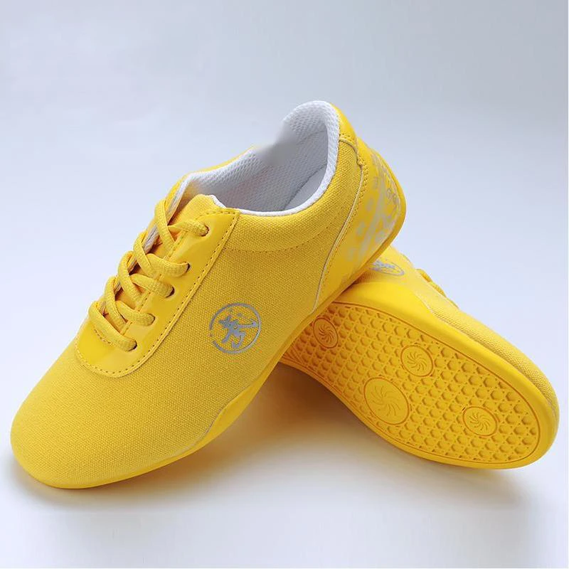Men Women Sport Martial Arts Kung Fu Shoes Lace Up Man Canvas Tai Chi Sneakers White Black Blue Ladies Wushu Sneakers Rubber